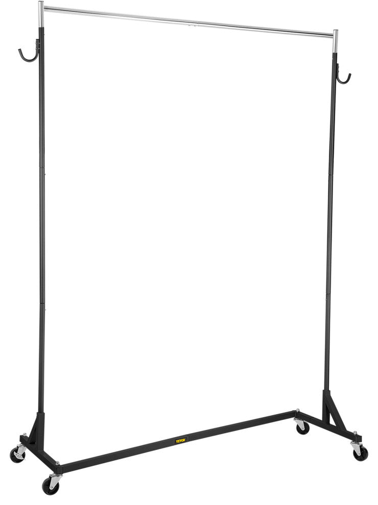 Z Rack Adjustable Height Rolling Garment Rack, Black, 23.62x62.99x70.87 in