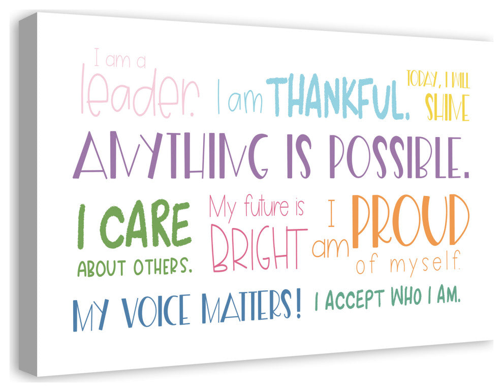 I Am Words 20"x30" Canvas Wall Art