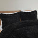 Intelligent Design Malea Shaggy Long Fur Comforter Mini Set, Black