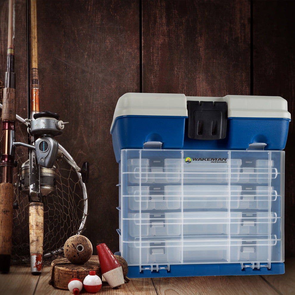 Storage Tool Box-Durable Organizer Utility Box-4 Drawers by Wakeman, Dark Blue