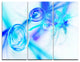 "Light Blue Fractal Desktop Wallpaper" Metal Wall Art, 3 Panels, 36"x28"
