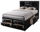 Benzara BM218458 8 Drawer Full Size Storage Bed with Bookcase Headboard, Black