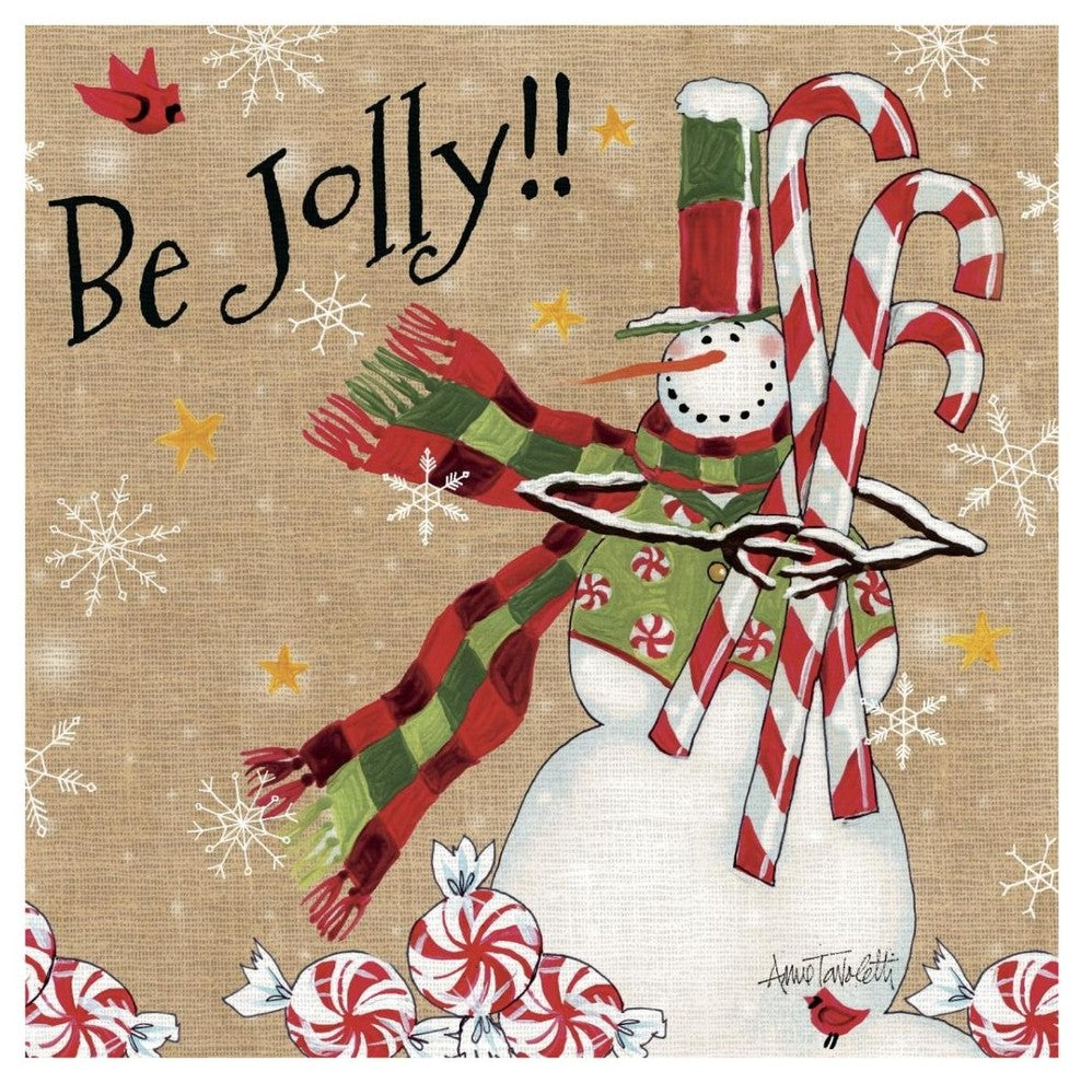 "Sweet Snowmen II" Digital Paper Print by Anne Tavoletti, 32"x32"