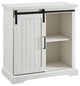32" Sliding Grooved Door Accent Console - Brushed White