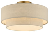 Bellingham 3-Light Antique Gold Leaf Large Semi-Flush