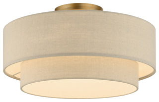 Bellingham 3-Light Antique Gold Leaf Large Semi-Flush