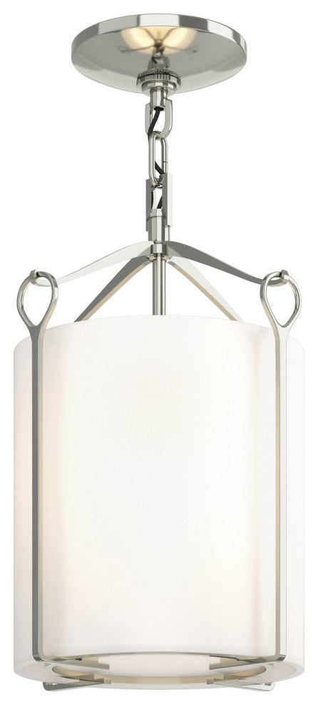 Bow Semi-Flush, Sterling, Opal Glass