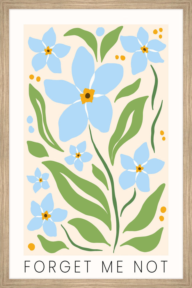 "Pretty Blue Flowers" Framed Painting Print, 30x45