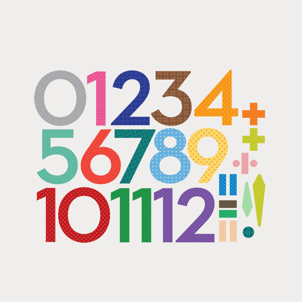 Numbers Peel and Stick Vinyl Wall Sticker, Large