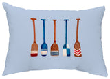 Oar Multi Painted 14"x20" Nautical Decorative Outdoor Pillow, Blue