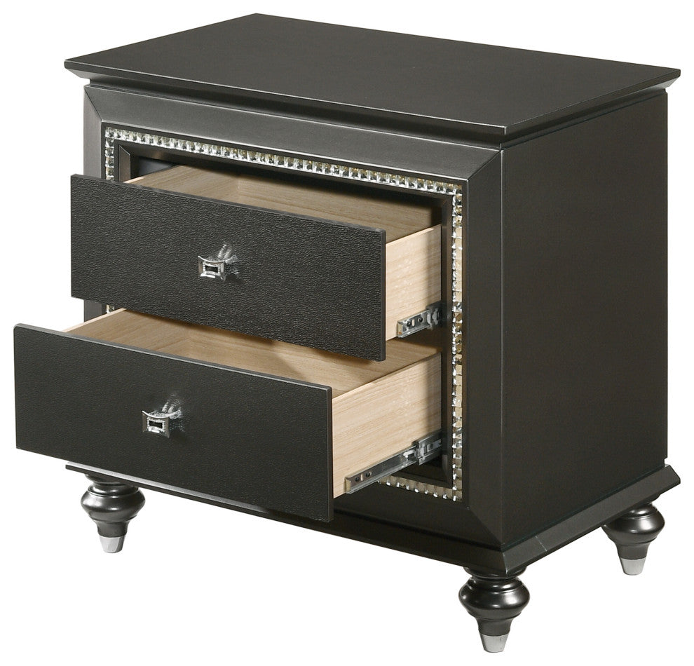 ACME Kaitlyn Nightstand, Metallic Gray