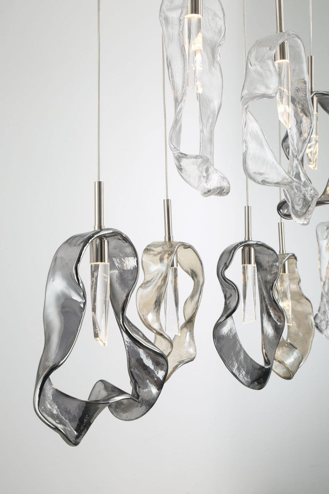 Norah 9L 51" Polished Nickel Mix Chandelier