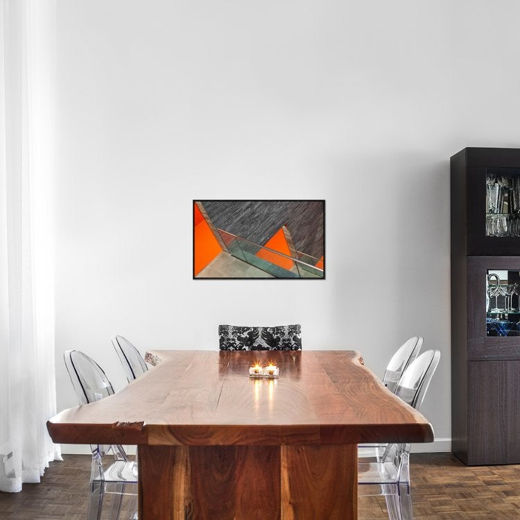 "Repeat The Orange" Framed Canvas Giclee by Jeroen Van De, 31x18"