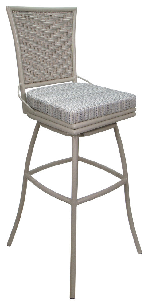 Outdoor Patio Bar Stool Elon Without Arms, Natural Fun Beige, 34"