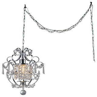 Cynthia 1-light Crystal 11"Chrome Swag Lamp