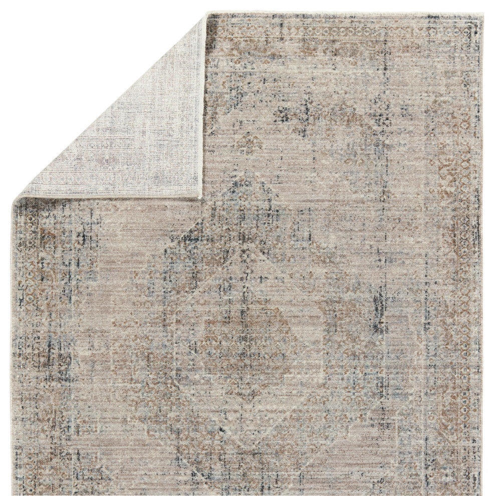 Vibe by Jaipur Living Adonia Medallion Taupe/ Blue Area Rug 4'X5'2"