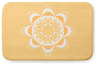 34" x 21" Ikat Mandala Bathmat, Sunshine Yellow