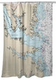 Betsy Drake Chesapeake Bay, VA Nautical Map Shower Curtain
