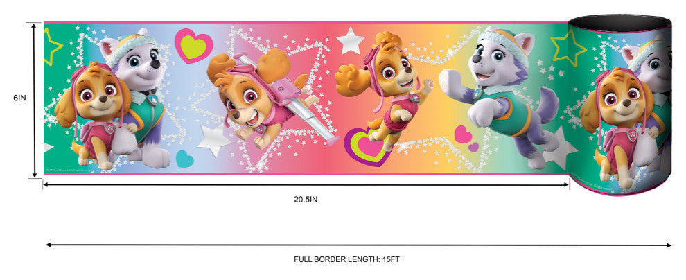Paw Patrol Skye & Everest Peel & Stick Wallpaper Border