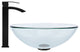 VIGO Crystalline Glass Vessel Sink and Duris Vessel Faucet, Matte Black