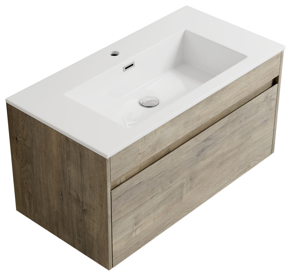 The Ivy Single Bathroom Floating Vanity, Eve, 36"