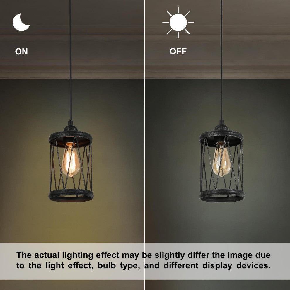 LNC Modern 1-Light Brushed Black Pendant, Kitchen Island Light