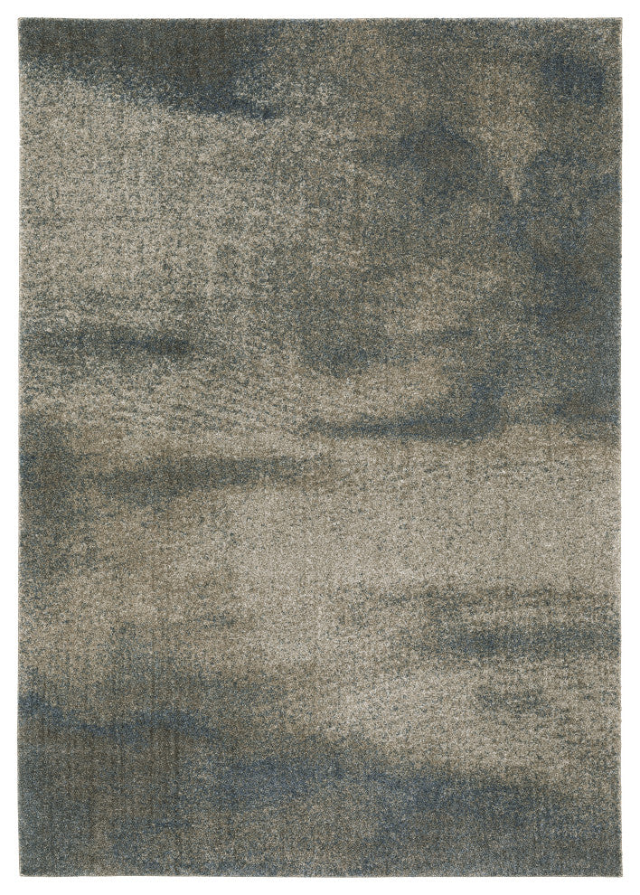 Alistair Ombre Abstract Grey/ Teal Indoor Area Rug, Grey, 7'10"x10'10"