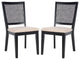 Safavieh Margo Dining Chair, Set of 2, Black/Beige, Black/Beige