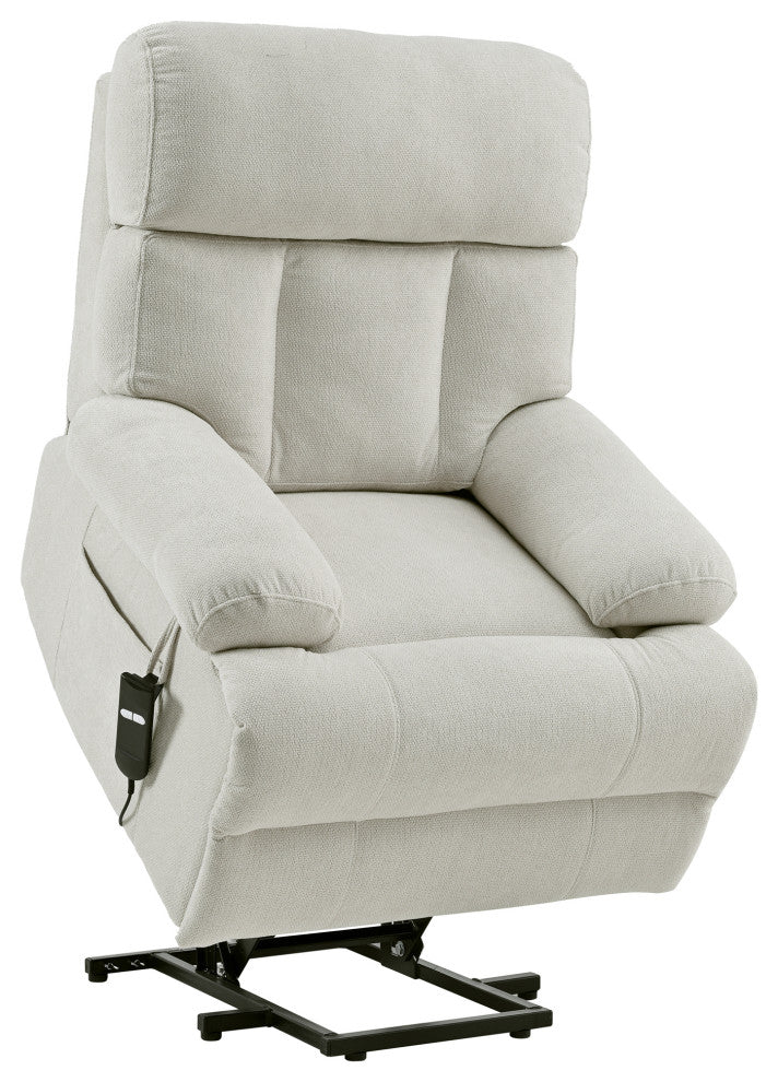 GDF Studio Oversized Power Lift Recliner Chair for Seniors, Remote Control, Light Gray