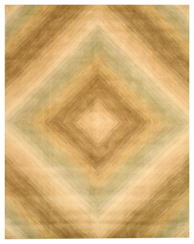 Orange Contemporary Abstract Tufetd Sands Area Rug
