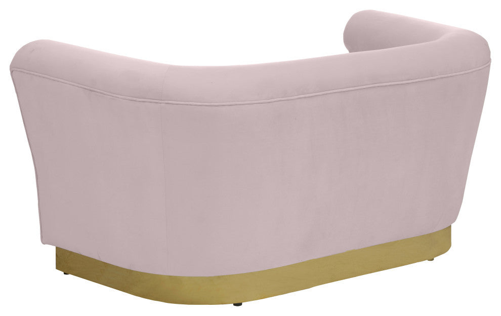 Bellini Velvet Upholstered Loveseat, Pink