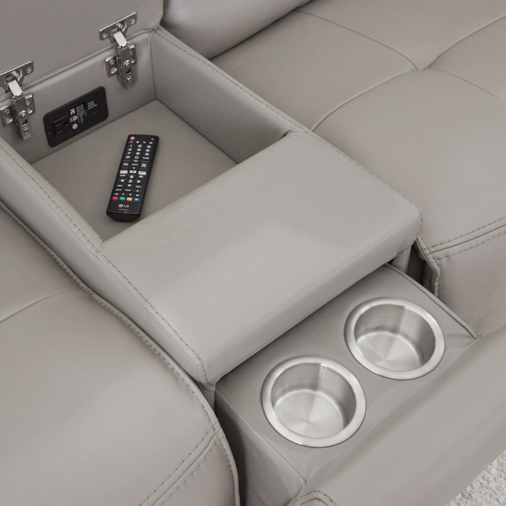 Canterbury Pewter 6 Piece Zero Gravity Modular Power Reclining Sectional, Pewter