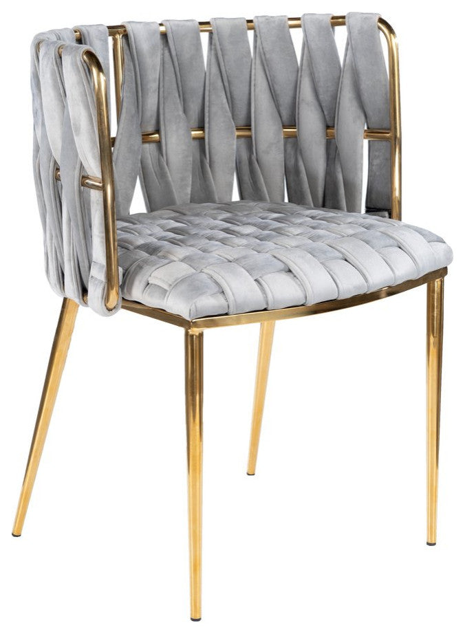 5-Piece Gigi Marble Top Dining Set, Gray Chairs