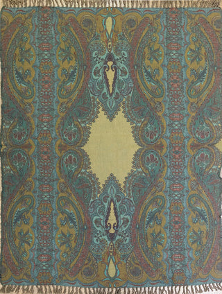 Desiree Boiled Wool Throw, Green/Brown