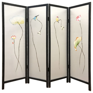 78 X 1 X 63 Multicolor Fabric And Wood Flourshing  Screen