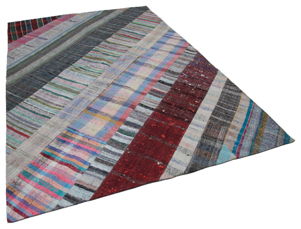 Rug N Carpet - Handmade Turkish 6' 9'' x 10' 0'' Rustic Patchwork Kilim Rug