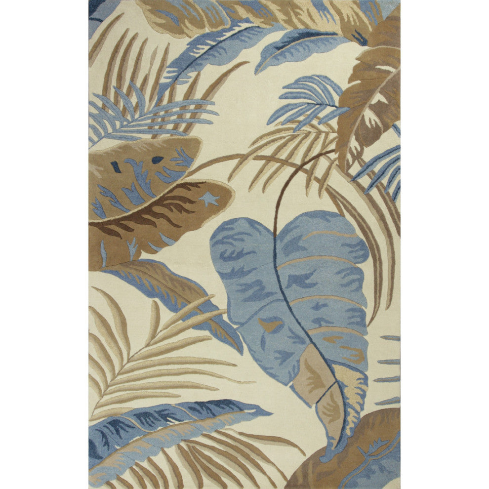KAS Havana 2624 Ivory/Blue Rainforest Area Rug, 8'x10'6"