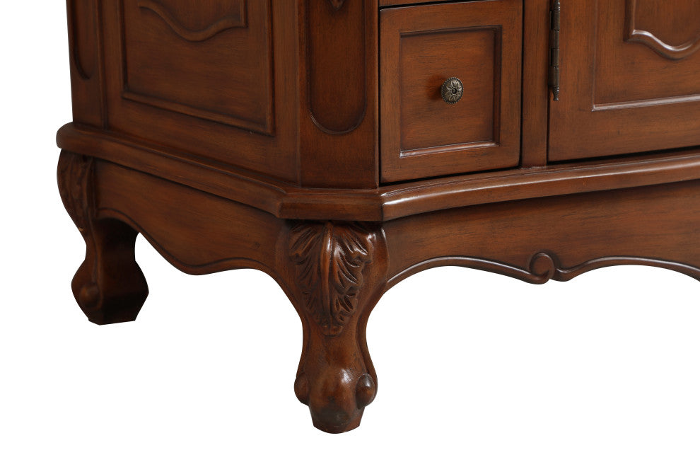 Bathroom Vanity, Teak, 42", Single Sink