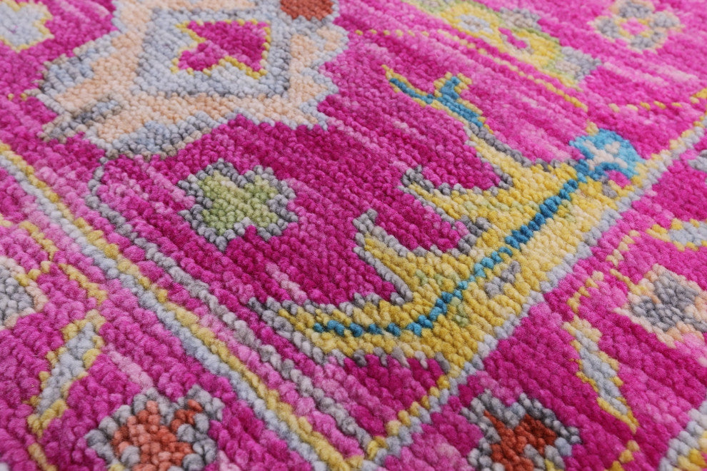 8' Square Hand Knotted Turkish Oushak Wool Rug - Q14950