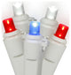 Vickerman 50 Red-White-Blue Wide Angle Led Light On White Wire