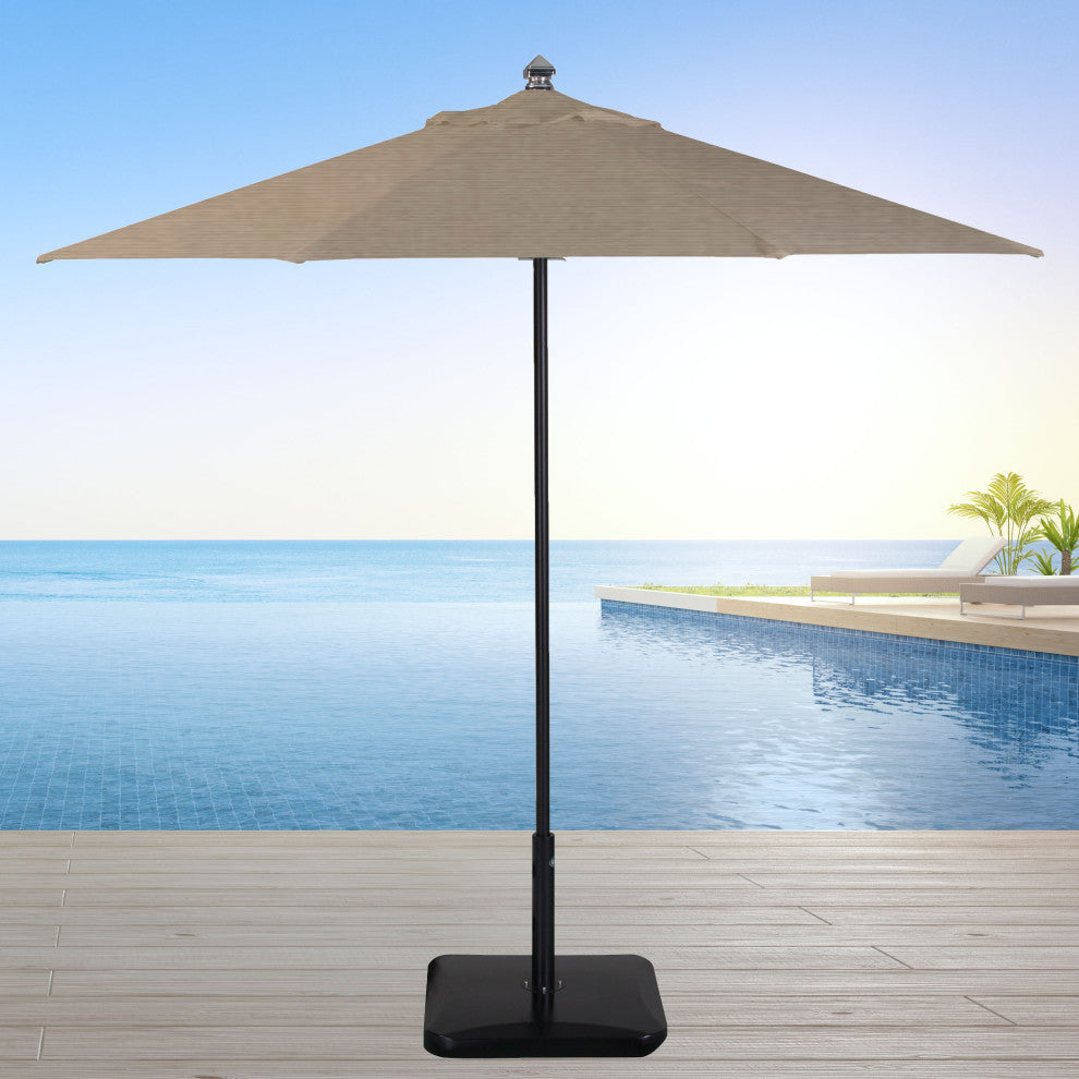 9' Round Flexibe Commercial Umbrella, Black, Taupe