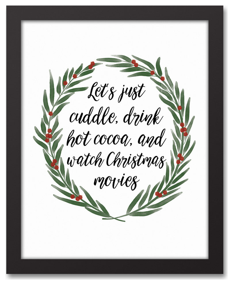 Cuddle and Drink Cocoa 11x14 Black Framed Canvas
