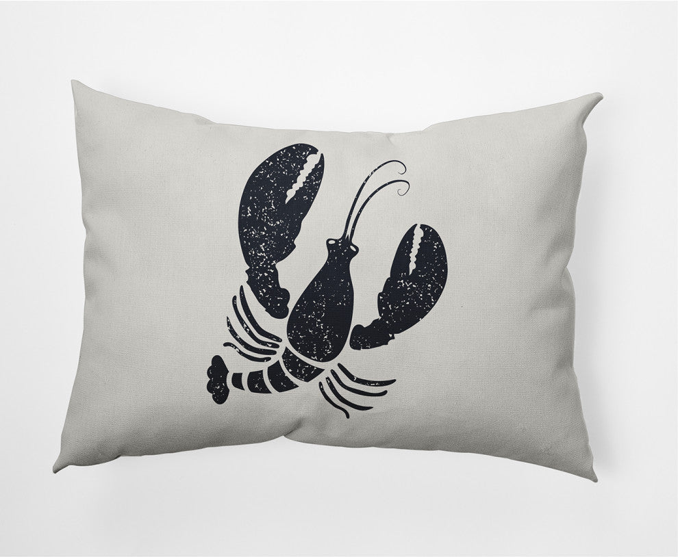 14x20" Lobster Nautical Decorative Indoor Pillow, Shark Blue