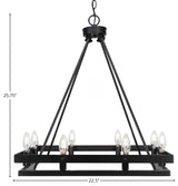 Belmont 8 Light Square Chandelier Shown, Matte Black Finish