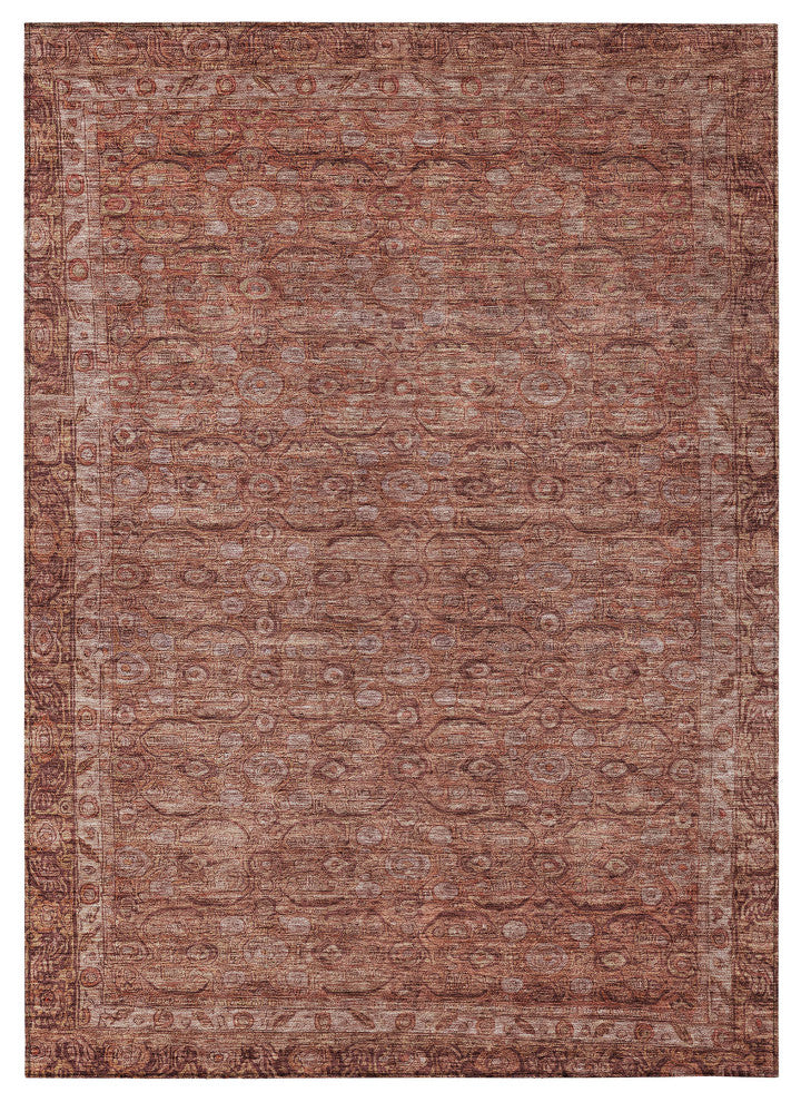 Machine Washable Indoor/Outdoor Chantille ACN1762 Terracotta 10' x 14' Rug