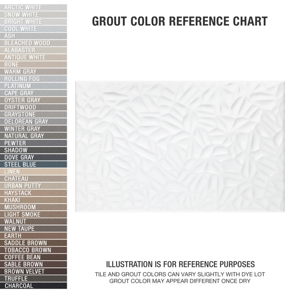 More Petal Glossy White Ceramic Wall Tile