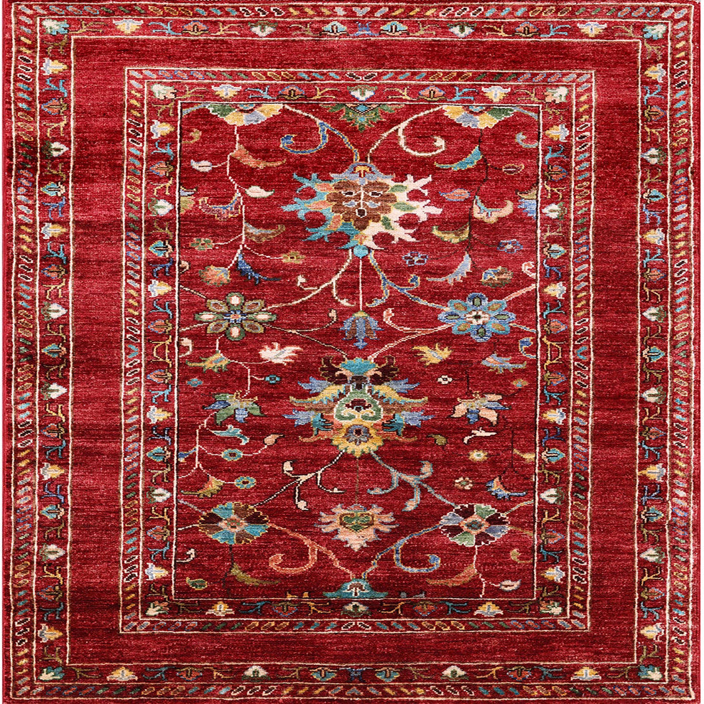 Ahgly Company Indoor Square Mid-Century Modern Area Rugs, 7' Square