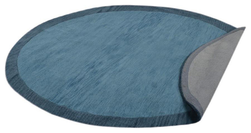 HAND TUFTED WOOL ECO-FRIENDLY AREA RUGS-Blue Color, Contemporary Design
