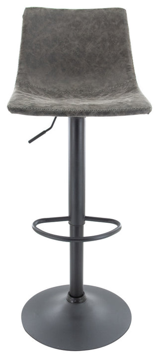 LeisureMod Tilbury Modern Adjustable Bar Stool With Footrest & 360-Degree Swivel