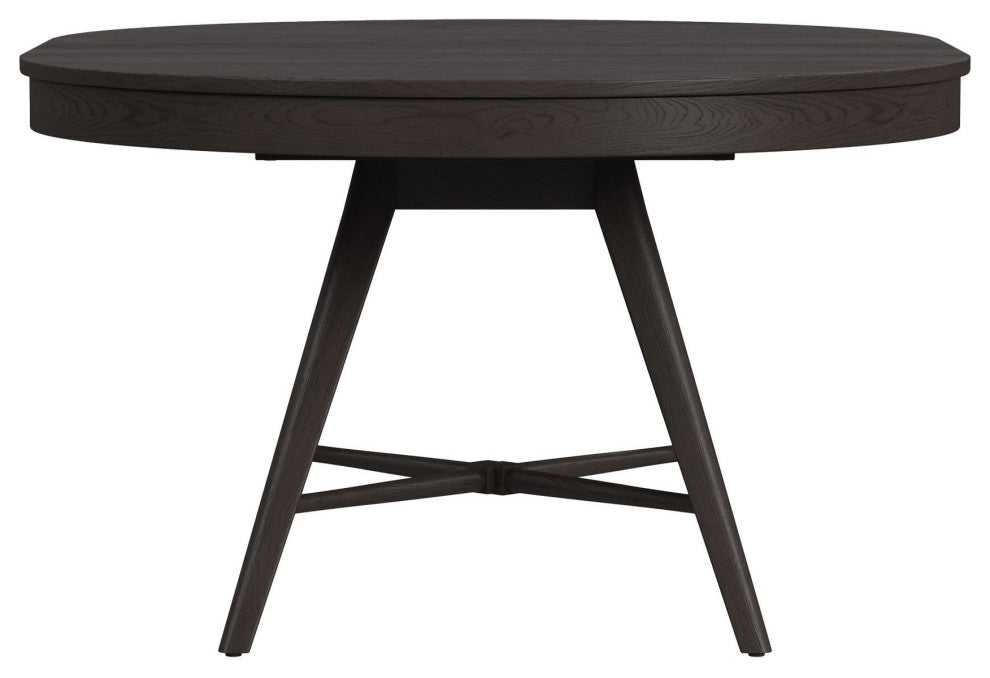 Bayside 48" Wide Solid Ash Round Dining Table, Black